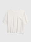 Genç Kız Kahverengi 100% Organik Pamuk Cep Detaylı T-Shirt
