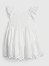 Kız Bebek Beyaz İşleme Detaylı Dantel Detaylı Elbise