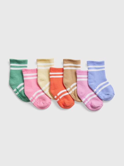 Erkek Bebek Çok Renkli Grafik Baskılı Çorap (7'li Paket)