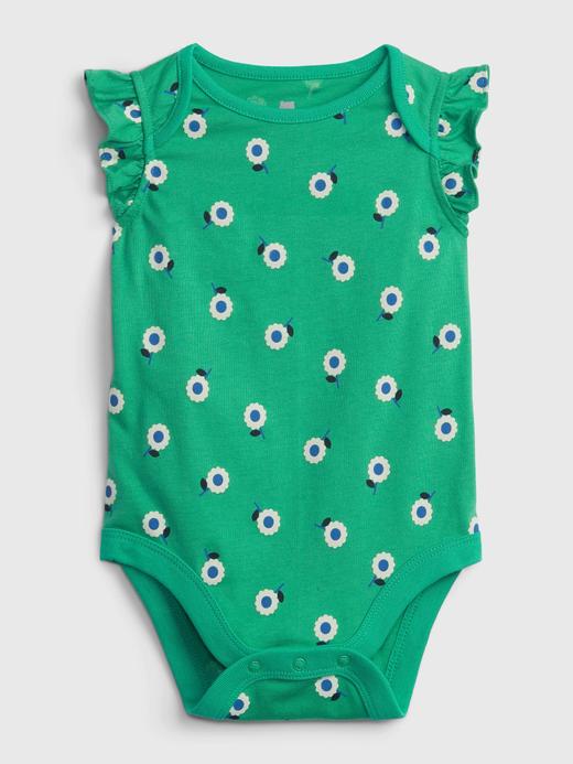 Kız Bebek Yeşil 100% Organik Pamuk Mix and Match Fırfır Detaylı Bodysuit
