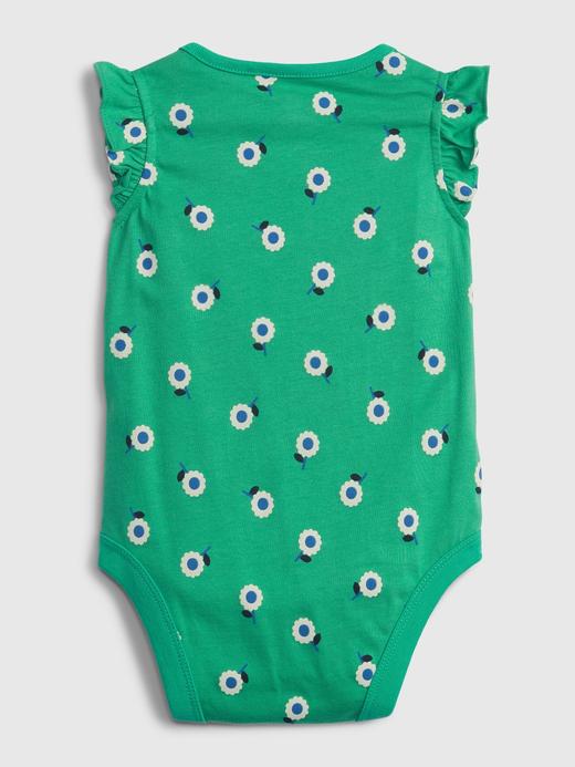 Kız Bebek Yeşil 100% Organik Pamuk Mix and Match Fırfır Detaylı Bodysuit