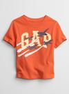 Erkek Bebek Turuncu Gap Logo Grafik Baskılı T-Shirt