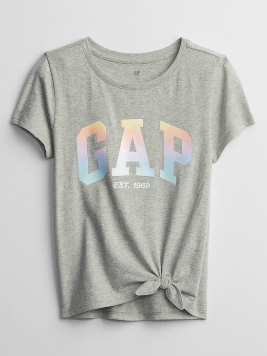 Kız Çocuk Gri Gap Logo T-Shirt