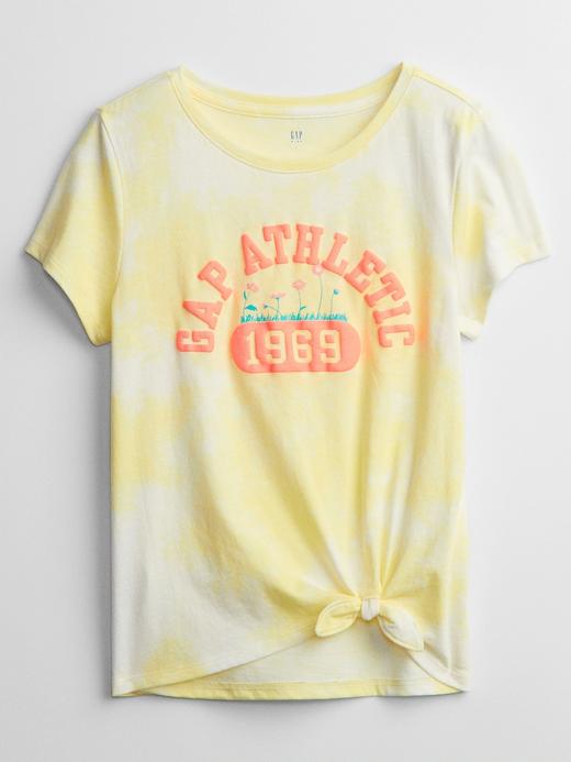 Kız Çocuk Sarı Batik Gap Logo Bağlama Detaylı T-Shirt