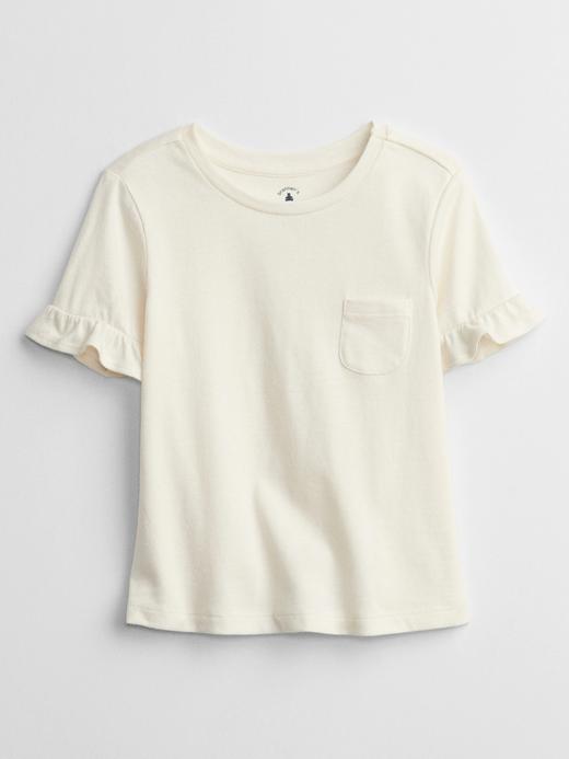 Kız Bebek Beyaz Fırfır Kol Detaylı T-Shirt