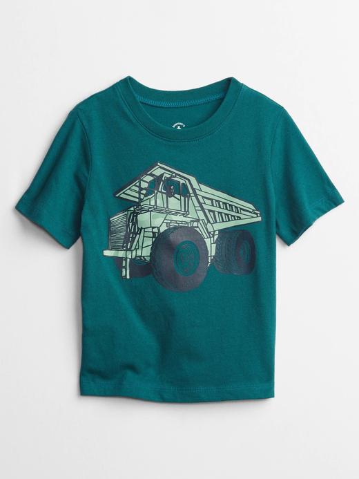 Erkek Bebek Yeşil Grafik Baskılı T-Shirt