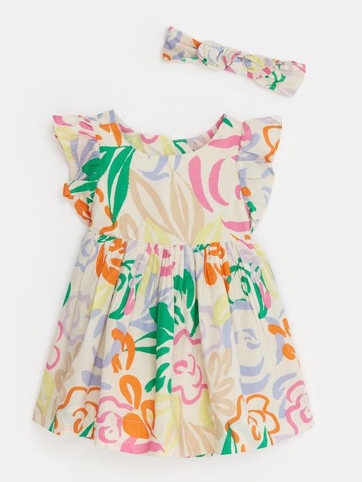 Kız Bebek Çok Renkli Grafik Desenli Elbise