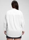 Kadın Beyaz 100% Organik Pamuk Oversize Gömlek
