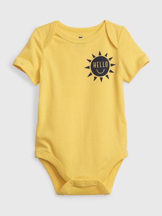 Erkek Bebek Sarı 100% Organik Pamuk Bodysuit