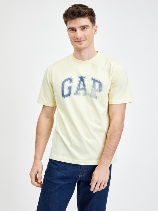 Erkek Sarı Gap Logo Kısa Kollu T-Shirt