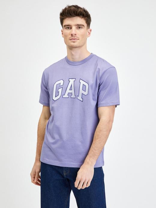 Erkek Mor Gap Logo Kısa Kollu T-Shirt