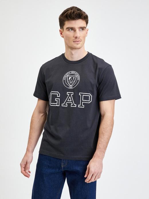 Erkek Siyah Gap Logo Kısa Kollu T-Shirt
