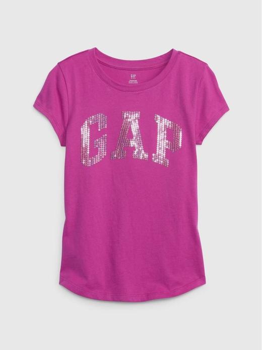 Kız Çocuk Fuşya İşlemeli Gap Logo T-Shirt