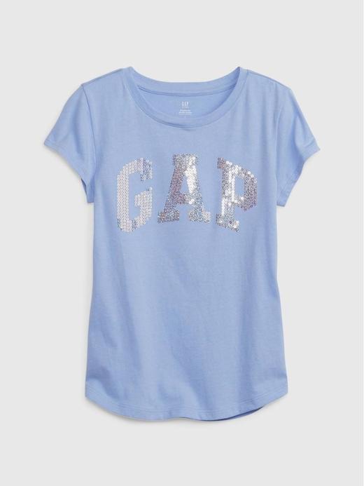 Kız Çocuk Mavi İşlemeli Gap Logo T-Shirt