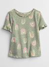 Kız Bebek Yeşil Fırfır Detaylı Kısa Kollu T-Shirt