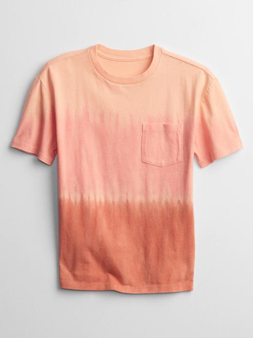 Erkek Çocuk Turuncu Batik Desenli Cep Detaylı T-Shirt