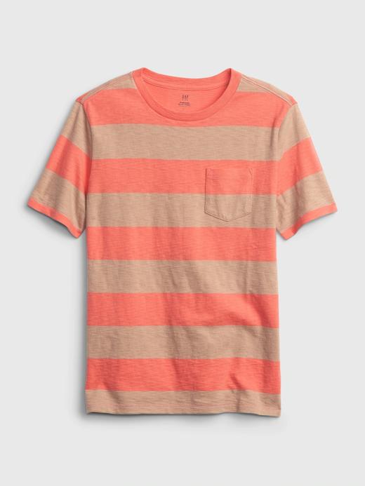 Erkek Çocuk Pembe %100 Organik Pamuk Cepli T-Shirt