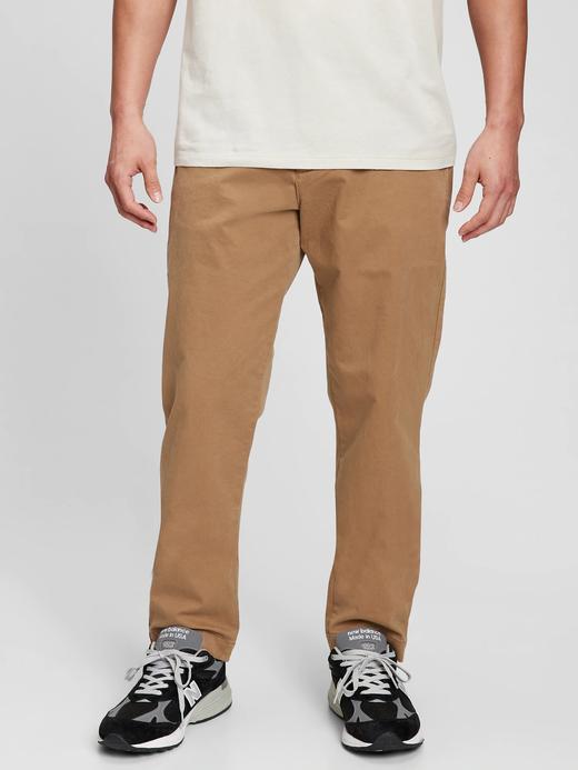 Erkek Kahverengi GapFlex Washwell™ Essential Straight Taper Khaki Pantolon