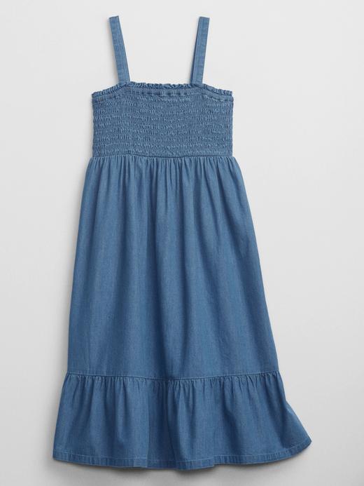 Kız Çocuk Koyu Mavi Midi Elbise