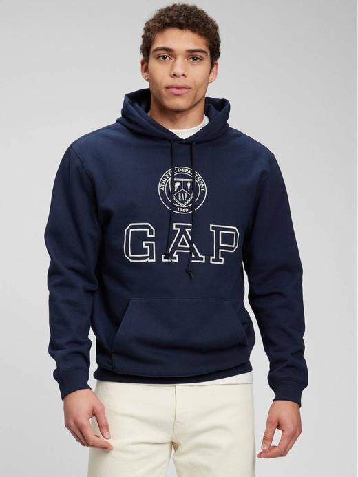 Erkek Lacivert Gap Logo Kapüşonlu Sweatshirt