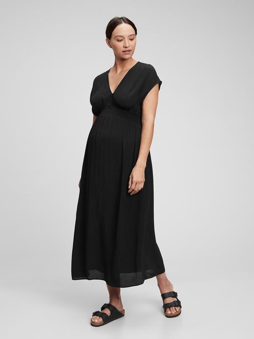 Kadın Siyah Maternity Midi Elbise