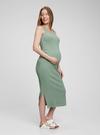 Kadın Yeşil Maternity Ribanalı Askılı Elbise