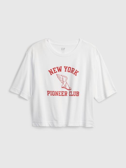 Kadın Lacivert Gap x New York Pioneer Club Grafik Baskılı T-Shirt