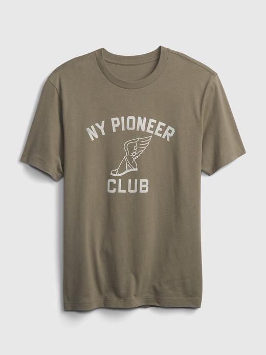 Erkek Yeşil Gap x New York Pioneer Club Grafik Baskılı T-Shirt
