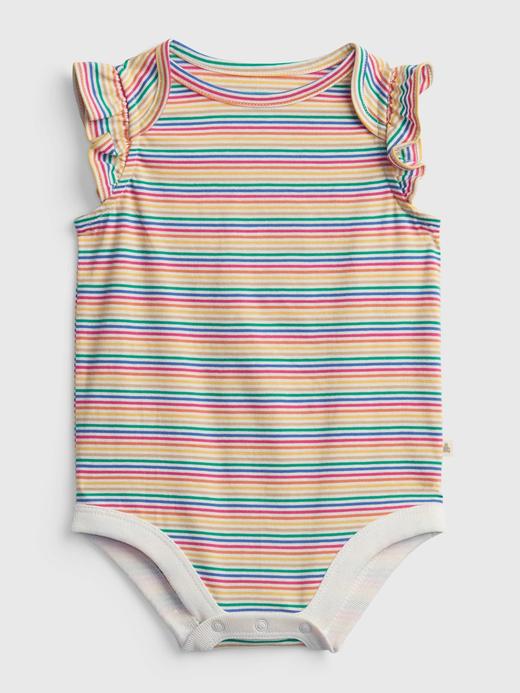 Kız Bebek Çok Renkli 100% Organik Pamuk Mix and Match Fırfır Detaylı Bodysuit