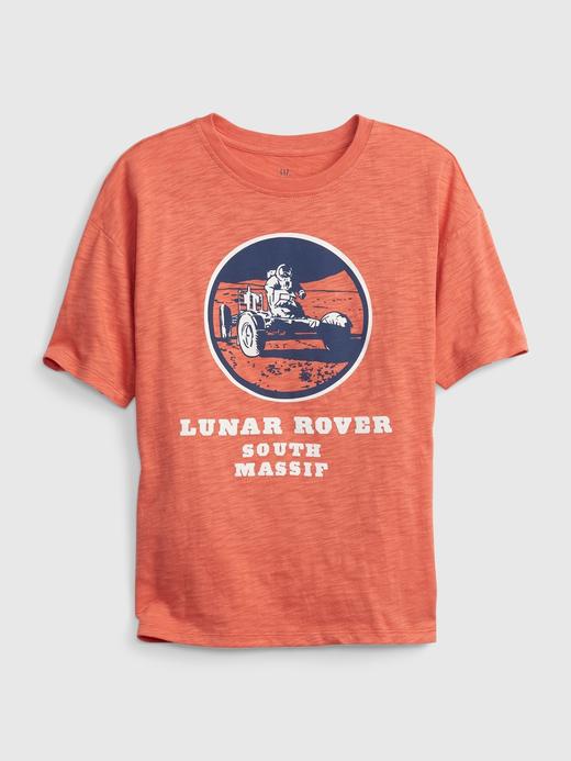 Erkek Çocuk Turuncu NASA Grafik Baskılı T-Shirt