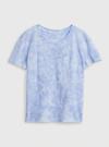 Kız Çocuk Mavi Batik 100% Organik Pamuk Cep Detaylı T-Shirt