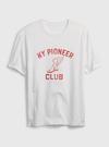 Erkek Beyaz Gap x New York Pioneer Club Grafik Baskılı T-Shirt