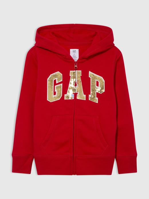 Kız Çocuk Kırmızı Gap Logo Fermuarlı Sweatshirt
