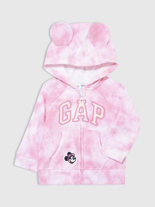 Kız Bebek Pembe Batik Disney X Gap Logo Fermuarlı Sweatshirt