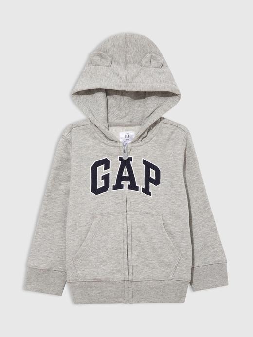Erkek Bebek Gri Gap Logo Fermuarlı Sweatshirt