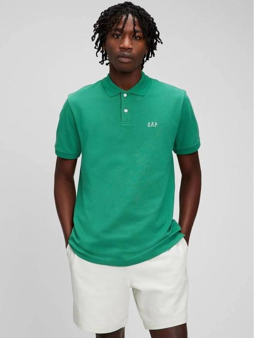 Erkek Yeşil Gap Logo All Day Polo T-Shirt