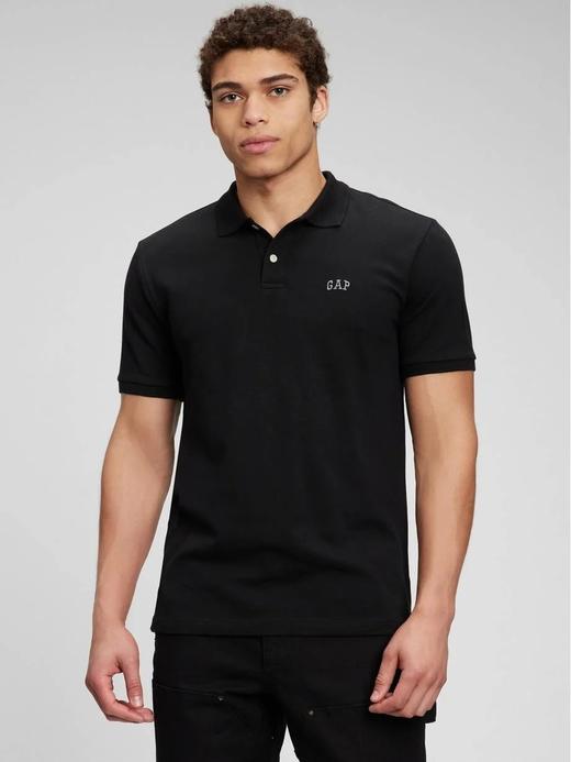 Erkek Siyah Gap Logo All Day Polo T-Shirt