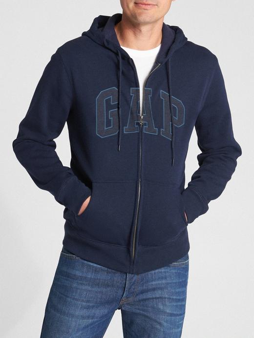 Erkek Lacivert Gap Logo Kapüşonlu Sweatshirt