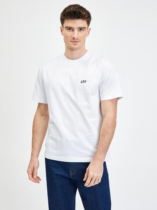 Erkek Beyaz Gap Logo Organik Pamuk T-Shirt