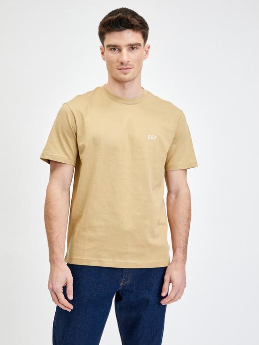 Erkek Açık Kahverengi Gap Logo Organik Pamuk T-Shirt