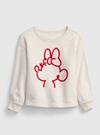 Kız Bebek Beyaz Disney Minnie Mouse Grafik Desenli Sweatshirt