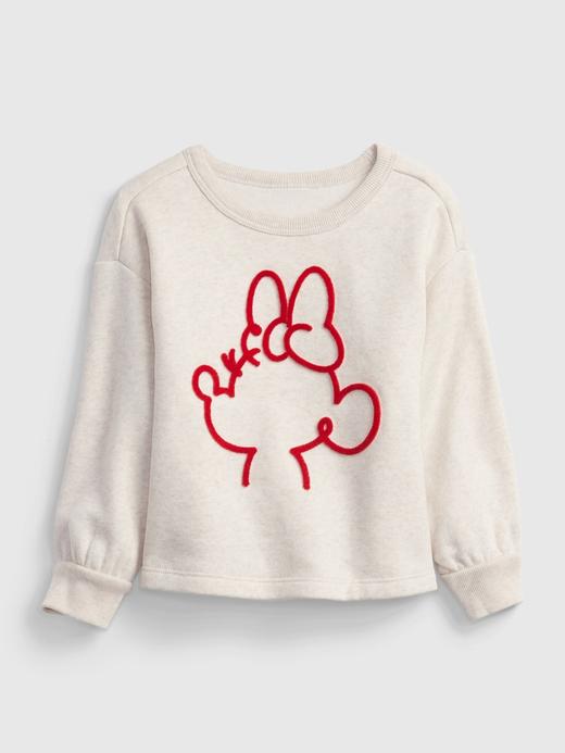 Kız Bebek Beyaz Disney Minnie Mouse Grafik Desenli Sweatshirt