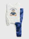 Kız Bebek Mavi 100% Organik Pamuk Brannan Bear Pijama Seti