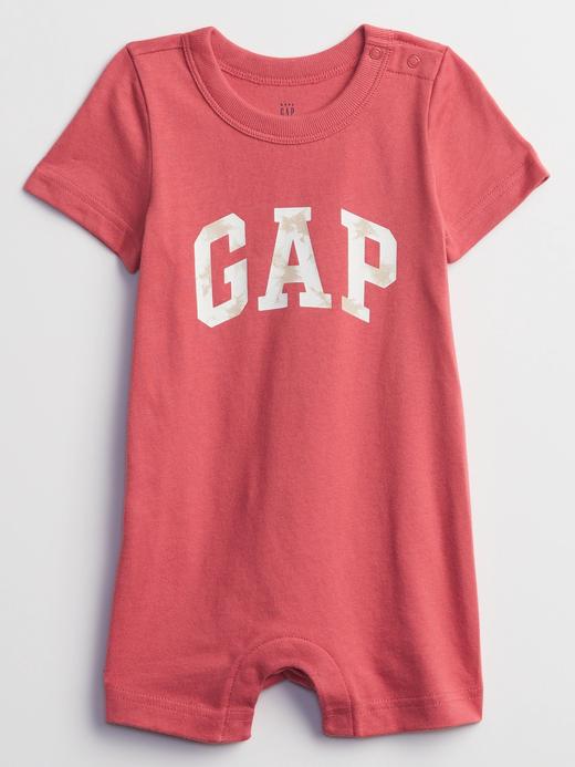 Erkek Bebek Pembe Gap Logo Tek Parça Şort Tulum