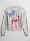 Kız Çocuk Gri Disney Mickey Mouse Grafik Baskılı Sweatshirt