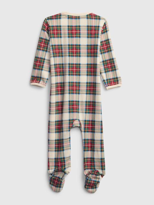 Erkek Bebek Çok Renkli 100% Organik Pamuk Tek Parça Ekoseli Pijama