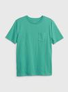 Erkek Çocuk Su Yeşili %100 Organik Pamuk Cepli T-Shirt