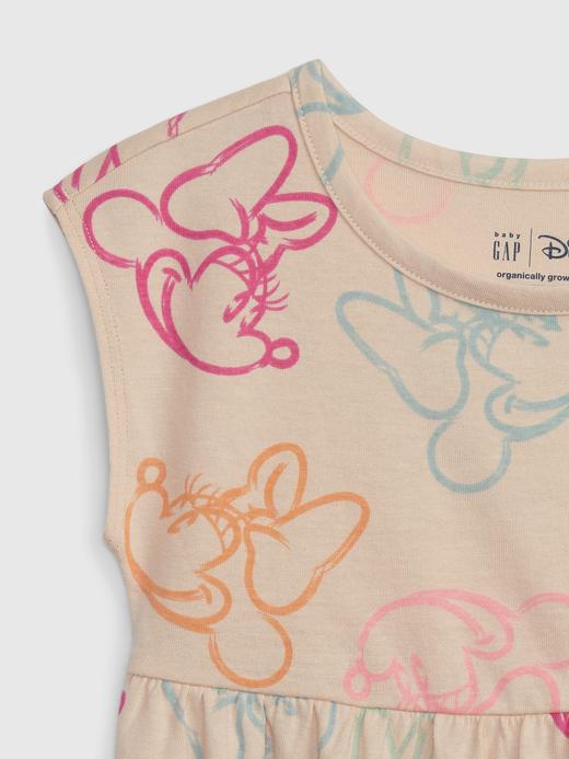 Kız Bebek Pembe Disney Minnie Mouse Grafik Baskılı Peplum T-Shirt