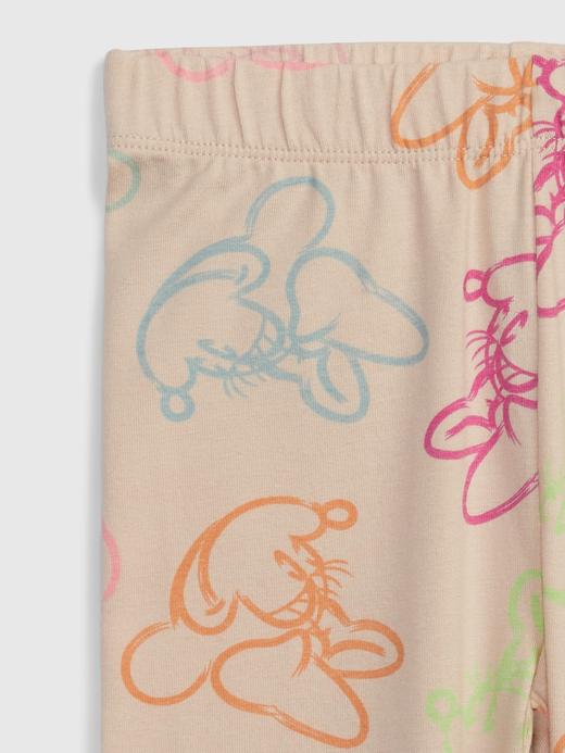 Kız Bebek Pembe Disney Minnie Mouse Grafik Baskılı Legging Tayt