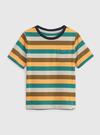 Erkek Bebek Turuncu Çizgili 100% Organik Pamuk T-Shirt